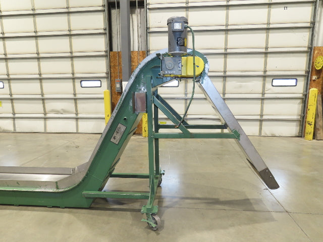 Livonia 20"W x 16' 10" Magnetic Incline Chip Conveyor 97" Infeed 12"Discharge