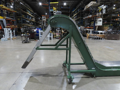 Livonia 20"W x 16' 10" Magnetic Incline Chip Conveyor 97" Infeed 12"Discharge