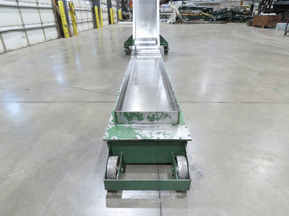 Livonia 20"W x 16' 10" Magnetic Incline Chip Conveyor 97" Infeed 12"Discharge