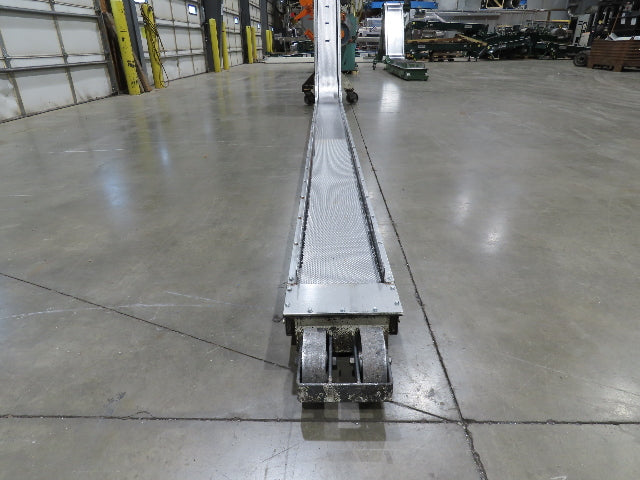 Livonia 11"W x 17' 6" Magnetic Incline Chip Conveyor 140" Infeed 50"Discharge