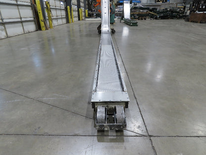 Livonia 11"W x 17' 6" Magnetic Incline Chip Conveyor 140" Infeed 50"Discharge