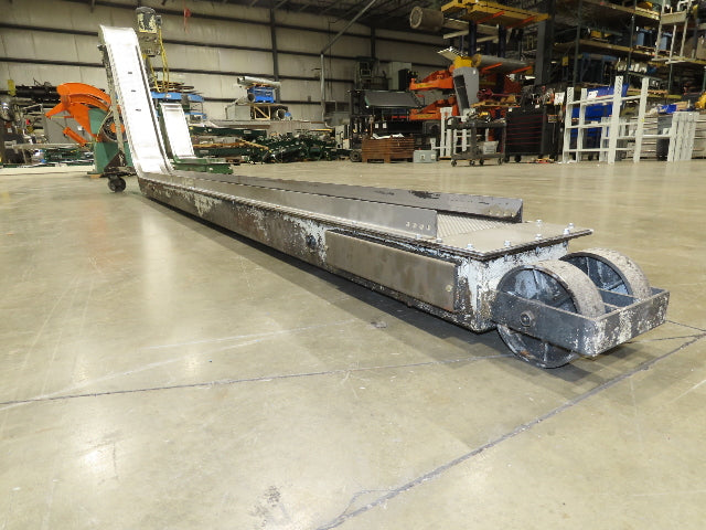 Livonia 11"W x 17' 6" Magnetic Incline Chip Conveyor 140" Infeed 50"Discharge