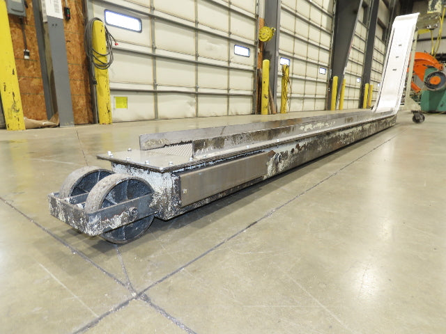 Livonia 11"W x 17' 6" Magnetic Incline Chip Conveyor 140" Infeed 50"Discharge
