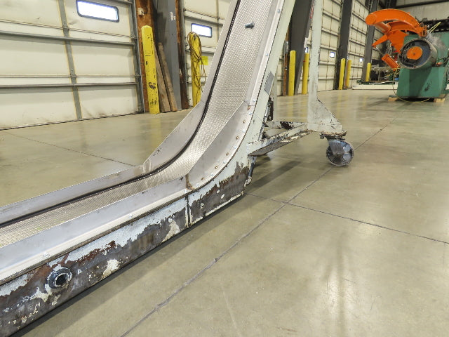 Livonia 11"W x 17' 6" Magnetic Incline Chip Conveyor 140" Infeed 50"Discharge