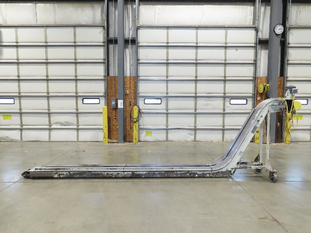 Livonia 11"W x 17' 6" Magnetic Incline Chip Conveyor 140" Infeed 50"Discharge