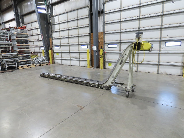 Livonia 11"W x 17' 6" Magnetic Incline Chip Conveyor 140" Infeed 50"Discharge