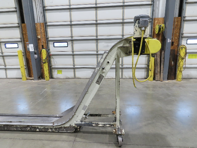 Livonia 11"W x 17' 6" Magnetic Incline Chip Conveyor 140" Infeed 50"Discharge