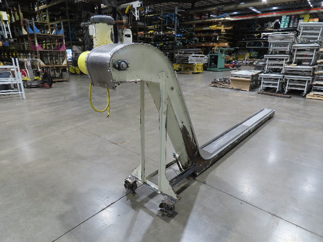 Livonia 11"W x 17' 6" Magnetic Incline Chip Conveyor 140" Infeed 50"Discharge