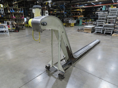 Livonia 11"W x 17' 6" Magnetic Incline Chip Conveyor 140" Infeed 50"Discharge