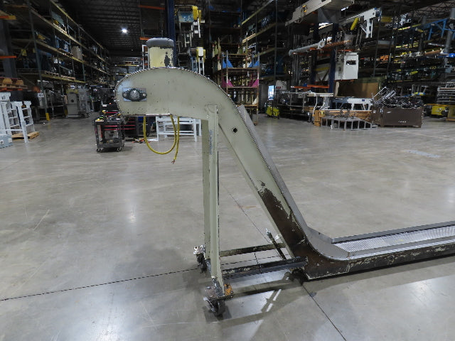 Livonia 11"W x 17' 6" Magnetic Incline Chip Conveyor 140" Infeed 50"Discharge