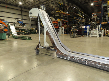Livonia 11"W x 17' 6" Magnetic Incline Chip Conveyor 140" Infeed 50"Discharge
