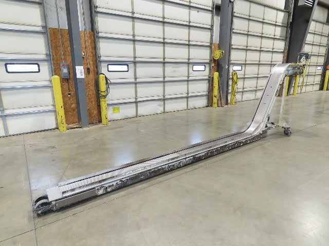 Livonia 11"W x 17' 6" Magnetic Incline Chip Conveyor 140" Infeed 50"Discharge