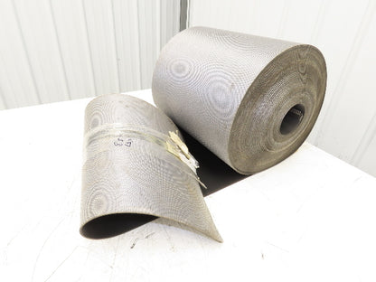 15.5"W x 120' Grooved Conveyor Belt 2-Ply Black Ribbed PVC Rubber Grip Top 120Ft