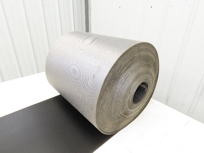 15.5"W x 120' Grooved Conveyor Belt 2-Ply Black Ribbed PVC Rubber Grip Top 120Ft