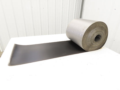 15.5"W x 120' Grooved Conveyor Belt 2-Ply Black Ribbed PVC Rubber Grip Top 120Ft