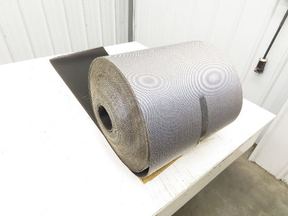 15.5"W x 120' Grooved Conveyor Belt 2-Ply Black Ribbed PVC Rubber Grip Top 120Ft