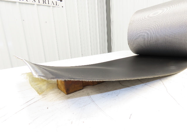 15.5"W x 120' Grooved Conveyor Belt 2-Ply Black Ribbed PVC Rubber Grip Top 120Ft