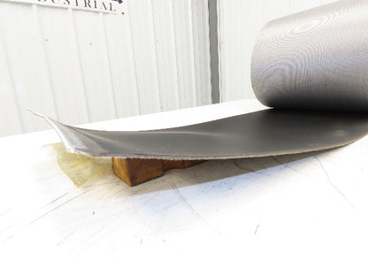 15.5"W x 120' Grooved Conveyor Belt 2-Ply Black Ribbed PVC Rubber Grip Top 120Ft