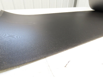 15.5"W x 120' Grooved Conveyor Belt 2-Ply Black Ribbed PVC Rubber Grip Top 120Ft