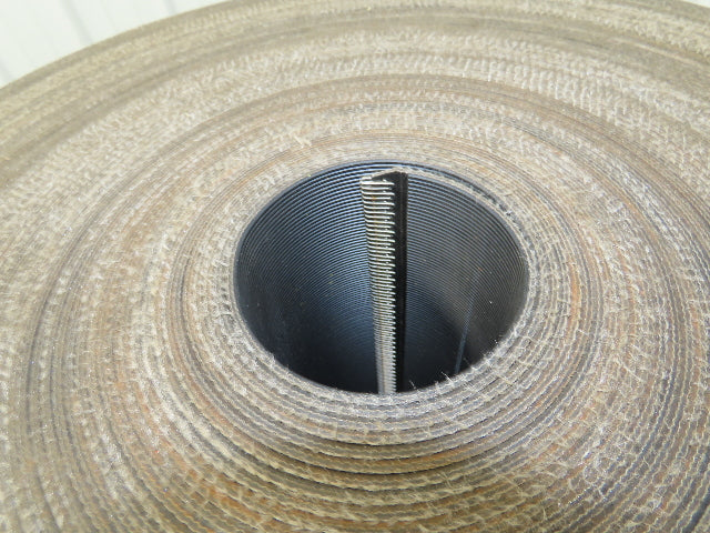 15.5"W x 160' Grooved Conveyor Belt 2-Ply Black Ribbed PVC Rubber Grip Top 160Ft