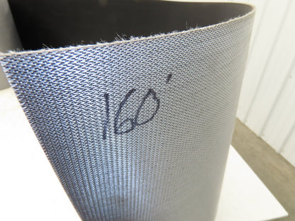 15.5"W x 160' Grooved Conveyor Belt 2-Ply Black Ribbed PVC Rubber Grip Top 160Ft
