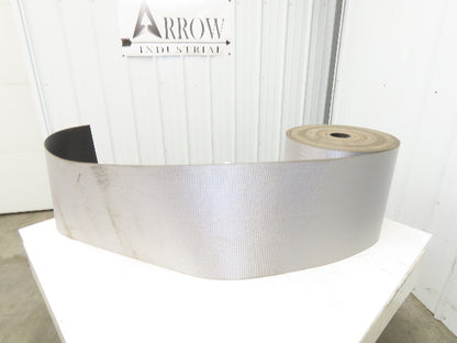 15.5"W x 160' Grooved Conveyor Belt 2-Ply Black Ribbed PVC Rubber Grip Top 160Ft