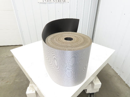 15.5"W x 160' Grooved Conveyor Belt 2-Ply Black Ribbed PVC Rubber Grip Top 160Ft
