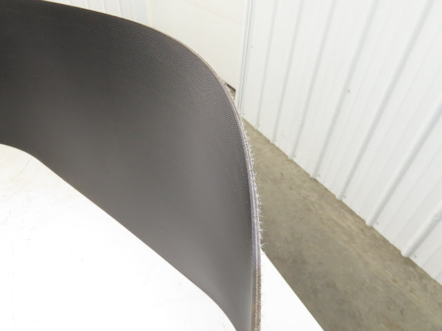 15.5"W x 160' Grooved Conveyor Belt 2-Ply Black Ribbed PVC Rubber Grip Top 160Ft