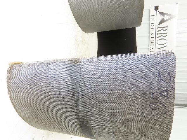 15.5"W x 286' Grooved Conveyor Belt 2-Ply Black Ribbed PVC Rubber Grip Top 286Ft