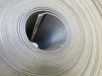15.5"W x 286' Grooved Conveyor Belt 2-Ply Black Ribbed PVC Rubber Grip Top 286Ft