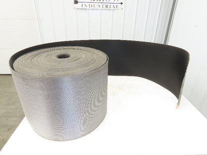 15.5"W x 286' Grooved Conveyor Belt 2-Ply Black Ribbed PVC Rubber Grip Top 286Ft