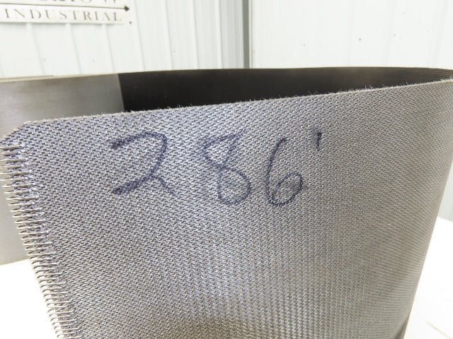 15.5"W x 286' Grooved Conveyor Belt 2-Ply Black Ribbed PVC Rubber Grip Top 286Ft