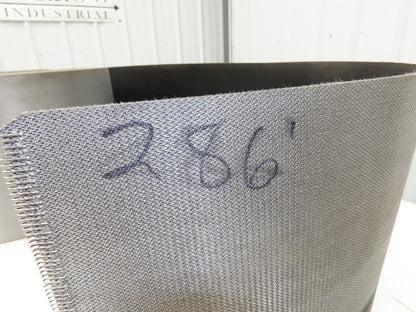 15.5"W x 286' Grooved Conveyor Belt 2-Ply Black Ribbed PVC Rubber Grip Top 286Ft