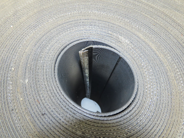 15.5"W x 291' Grooved Conveyor Belt 2-Ply Black Ribbed PVC Rubber Grip Top 291Ft