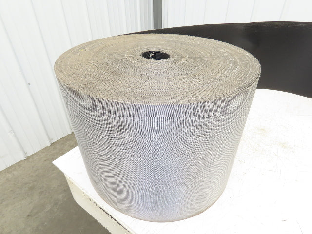 15.5"W x 291' Grooved Conveyor Belt 2-Ply Black Ribbed PVC Rubber Grip Top 291Ft