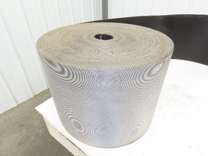 15.5"W x 291' Grooved Conveyor Belt 2-Ply Black Ribbed PVC Rubber Grip Top 291Ft