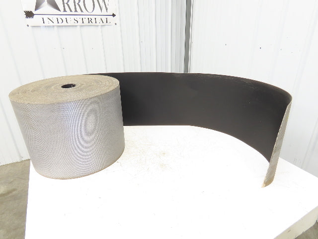 15.5"W x 291' Grooved Conveyor Belt 2-Ply Black Ribbed PVC Rubber Grip Top 291Ft