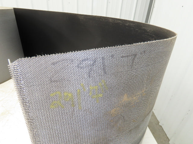 15.5"W x 291' Grooved Conveyor Belt 2-Ply Black Ribbed PVC Rubber Grip Top 291Ft