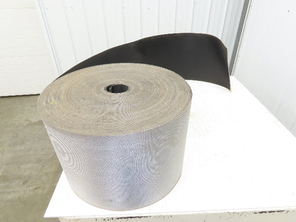 15.5"W x 291' Grooved Conveyor Belt 2-Ply Black Ribbed PVC Rubber Grip Top 291Ft