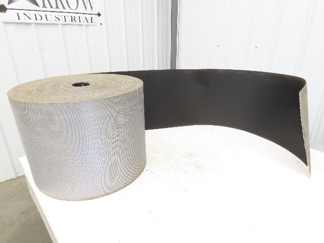 15.5"W x 291' Grooved Conveyor Belt 2-Ply Black Ribbed PVC Rubber Grip Top 291Ft