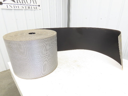 15.5"W x 291' Grooved Conveyor Belt 2-Ply Black Ribbed PVC Rubber Grip Top 291Ft