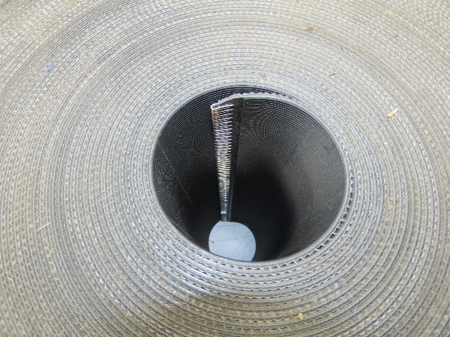 15.5"W x 230' Grooved Conveyor Belt 2-Ply Black Ribbed PVC Rubber Grip Top 230Ft