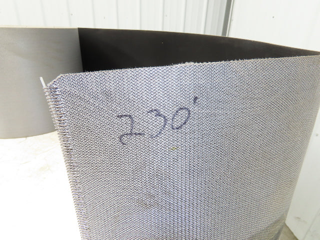 15.5"W x 230' Grooved Conveyor Belt 2-Ply Black Ribbed PVC Rubber Grip Top 230Ft