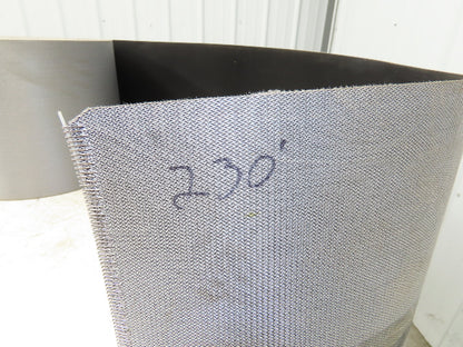 15.5"W x 230' Grooved Conveyor Belt 2-Ply Black Ribbed PVC Rubber Grip Top 230Ft