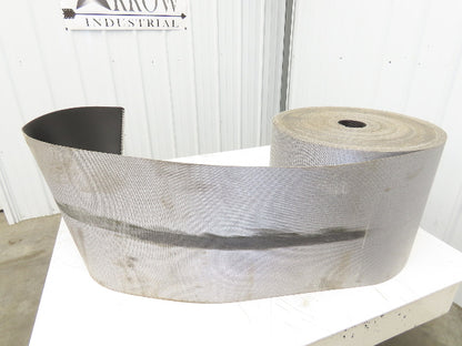 15.5"W x 230' Grooved Conveyor Belt 2-Ply Black Ribbed PVC Rubber Grip Top 230Ft