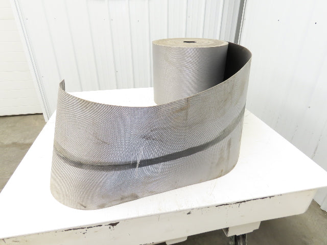 15.5"W x 230' Grooved Conveyor Belt 2-Ply Black Ribbed PVC Rubber Grip Top 230Ft