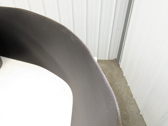 15.5"W x 230' Grooved Conveyor Belt 2-Ply Black Ribbed PVC Rubber Grip Top 230Ft