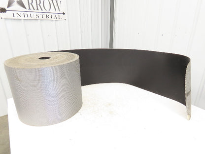 15.5"W x 230' Grooved Conveyor Belt 2-Ply Black Ribbed PVC Rubber Grip Top 230Ft