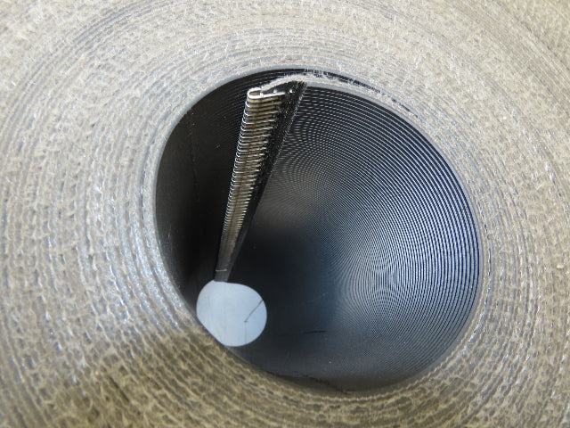 15.5"W x 177' Grooved Conveyor Belt 2-Ply Black Ribbed PVC Rubber Grip Top 177Ft