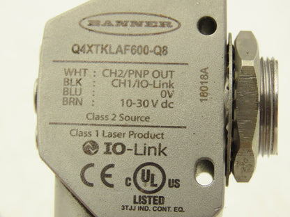 Banner Q4XTKLAF600-Q8 Photoelectric Laser Proximity Sensor 10-30VDC
